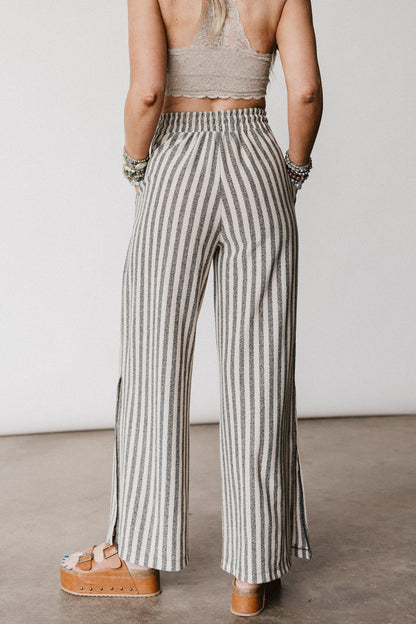 The Nest Ibiza Breeze Drawstring Pants - Taupe Black