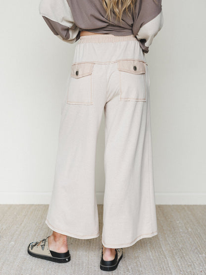 The Nest Jodi Wide Leg Pants - Beige