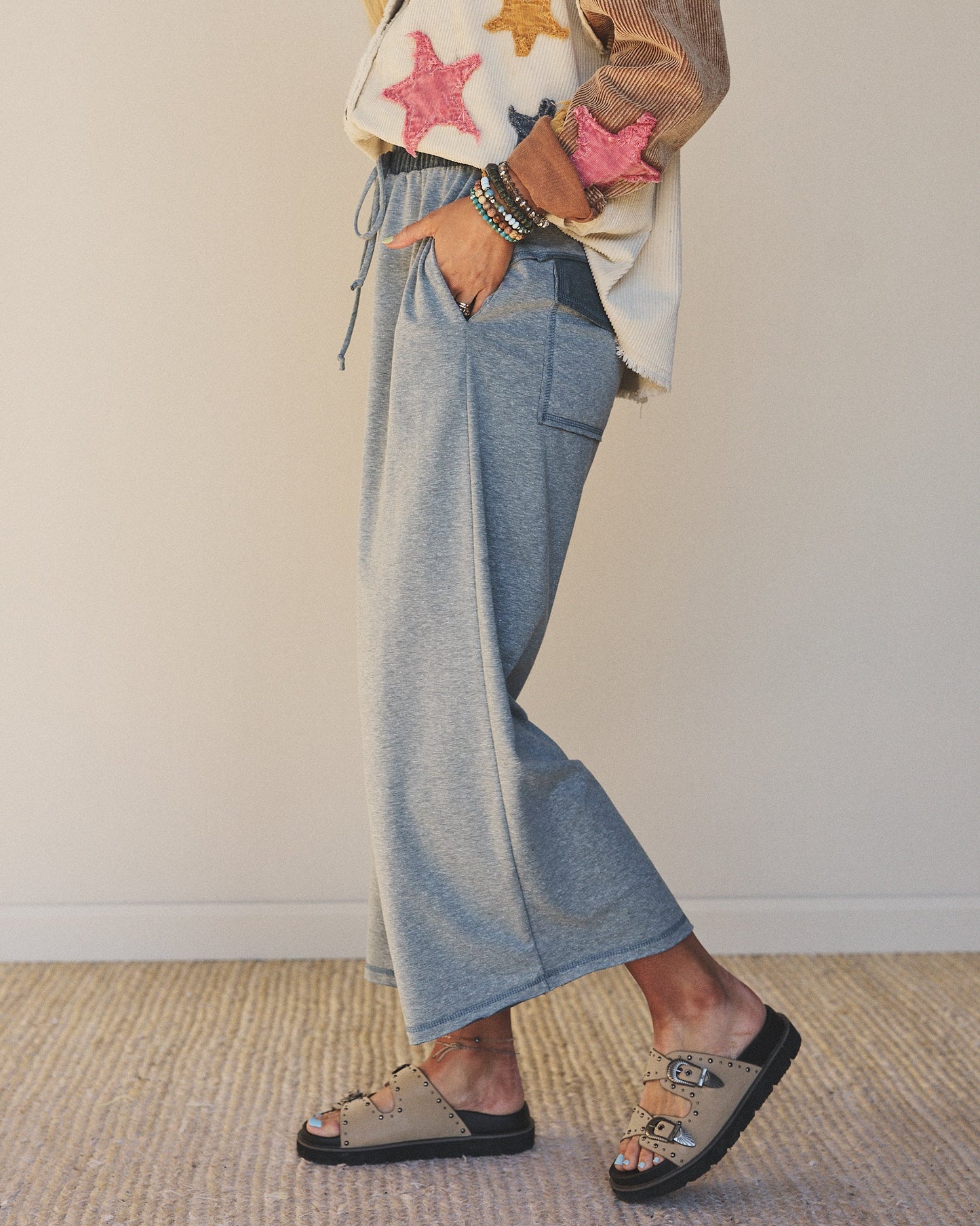The Nest Jodi Wide Leg Pants - Teal