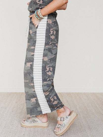 The Nest Casual Wanderer Wide Leg Pant - Olive Charcoal