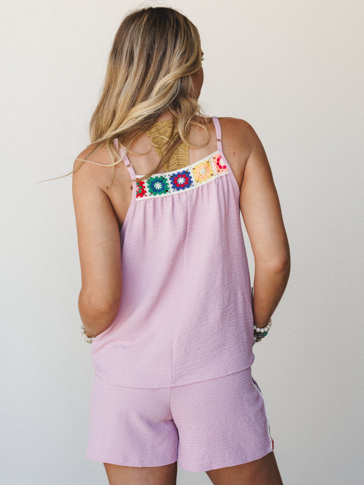 The Nest Carefree Days Crochet Detail Short - Orchid Pink