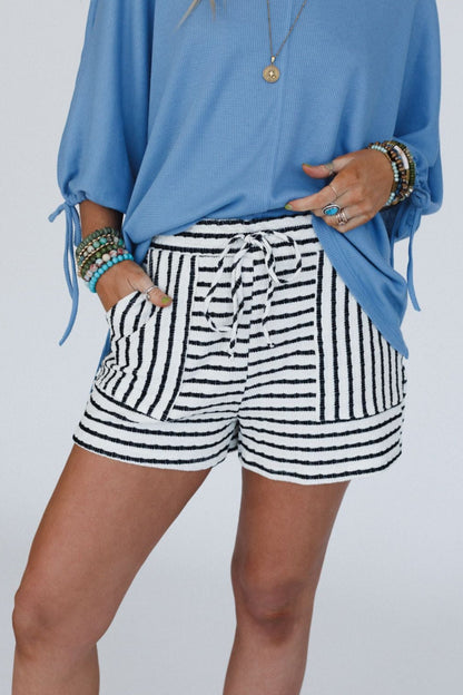 Seaside Stripe Shorts - Black