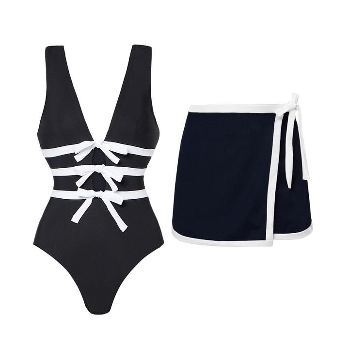 Black & White One-Piece Swimsuit