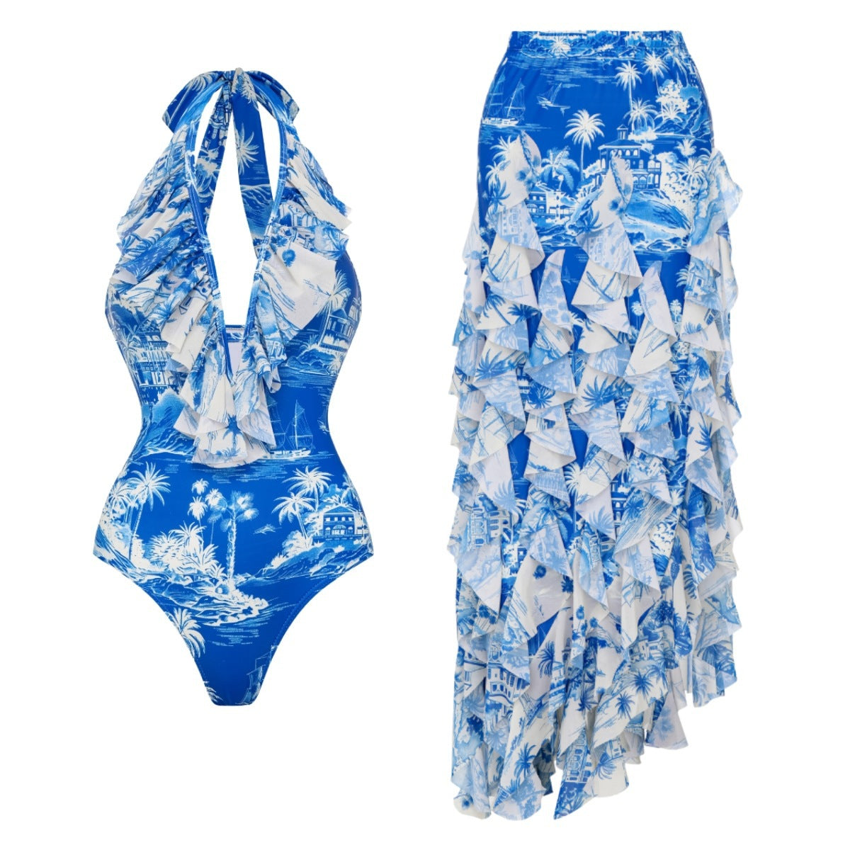 Blue One-Piece Swimsuit