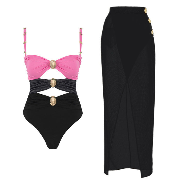 Ring Buckle One-Piece Swimsuit