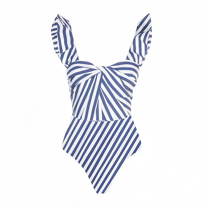 Stripe Print One-Piece Swimsuit