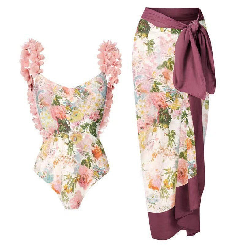 Print Skirted One-Piece Swimsuit
