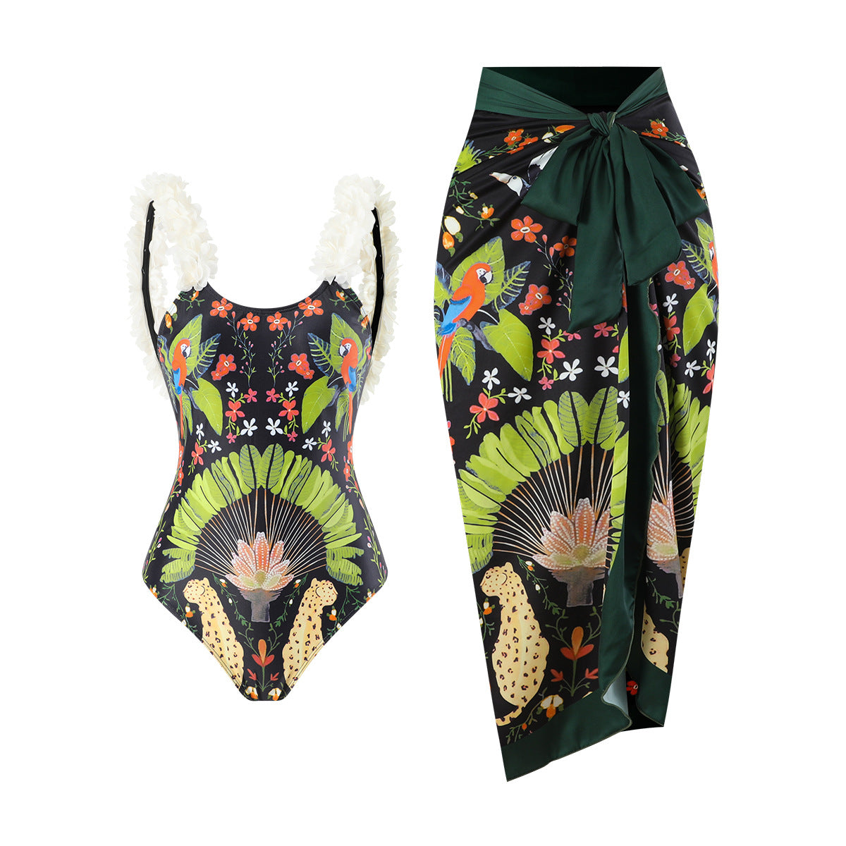 Print Skirted One-Piece Swimsuit