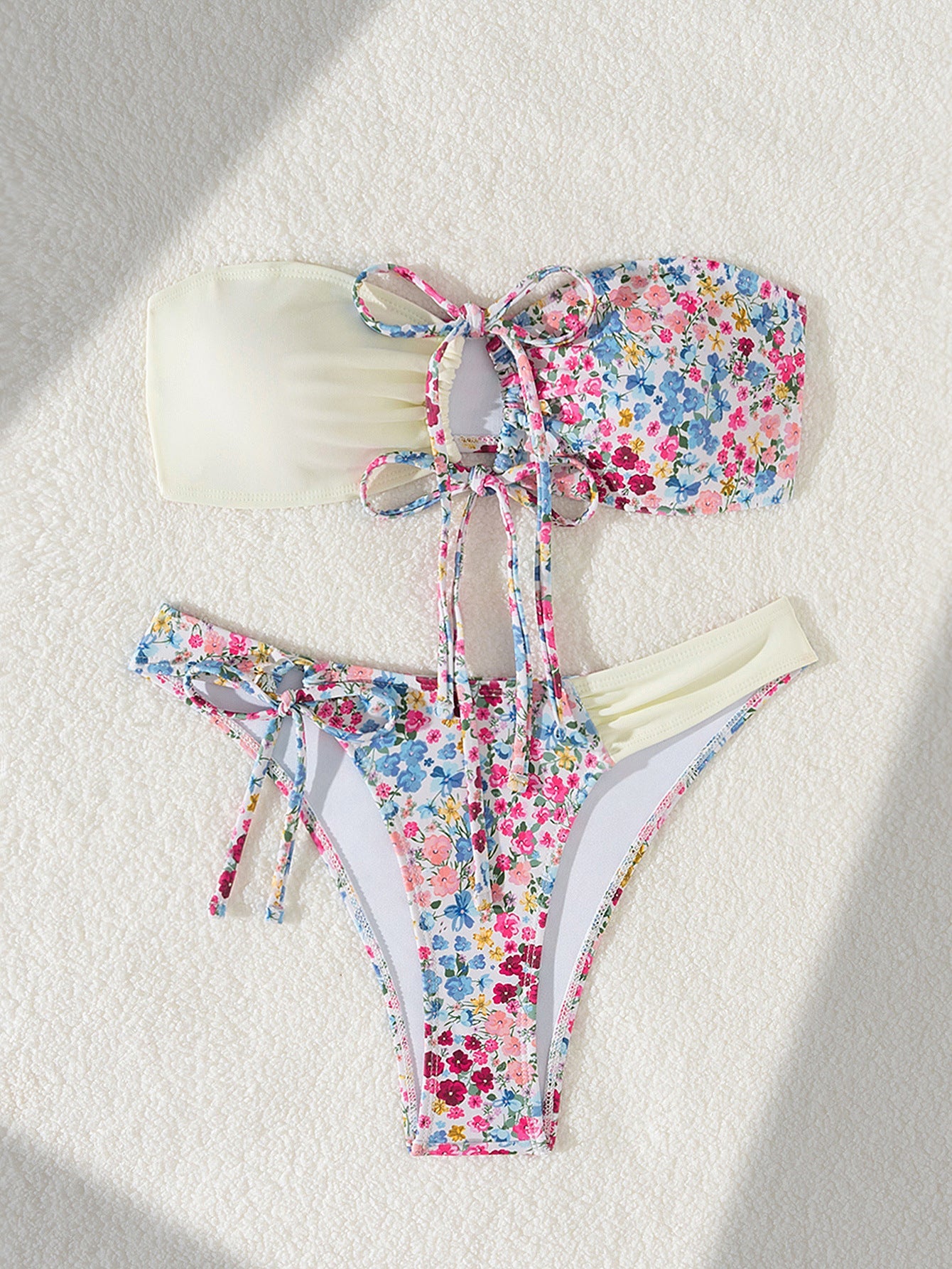 Lace-Up One-Piece Swimsuit