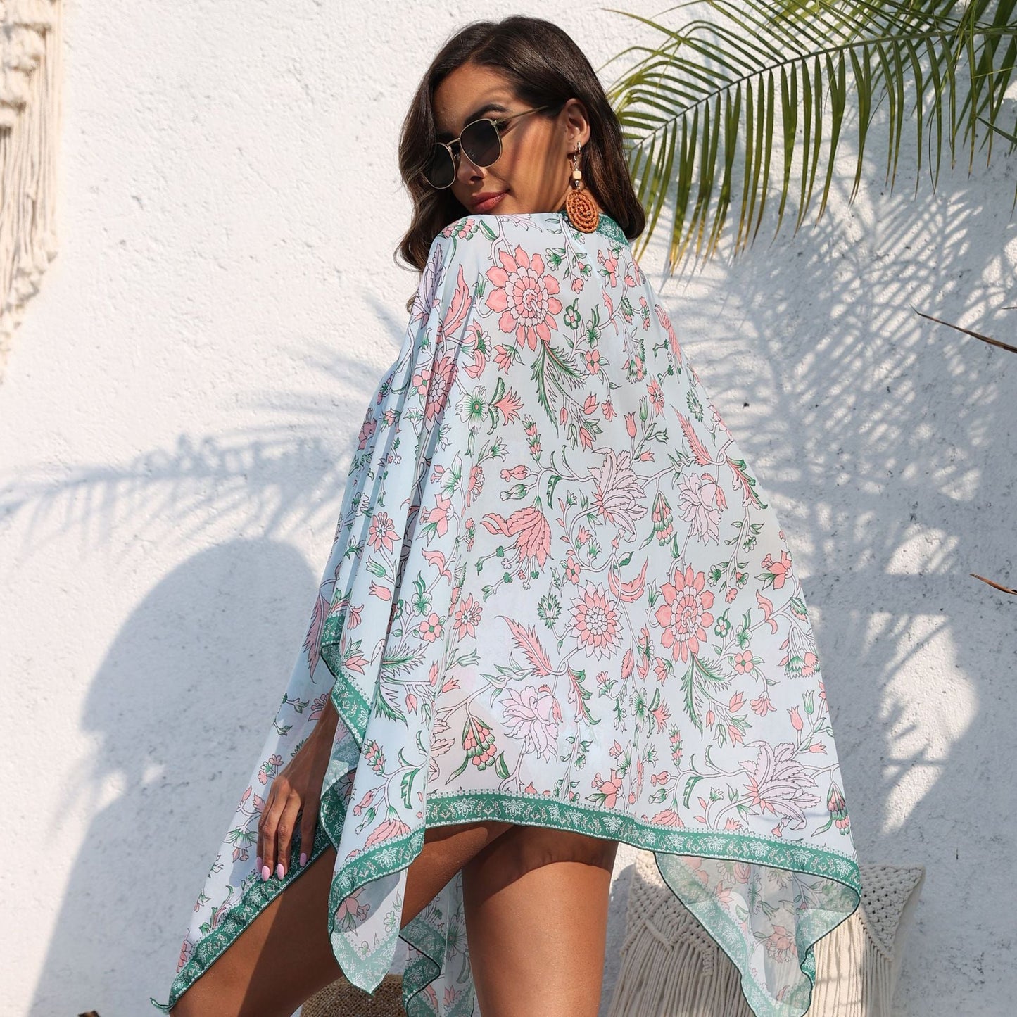 Print Pleated One-Piece Swimsuit