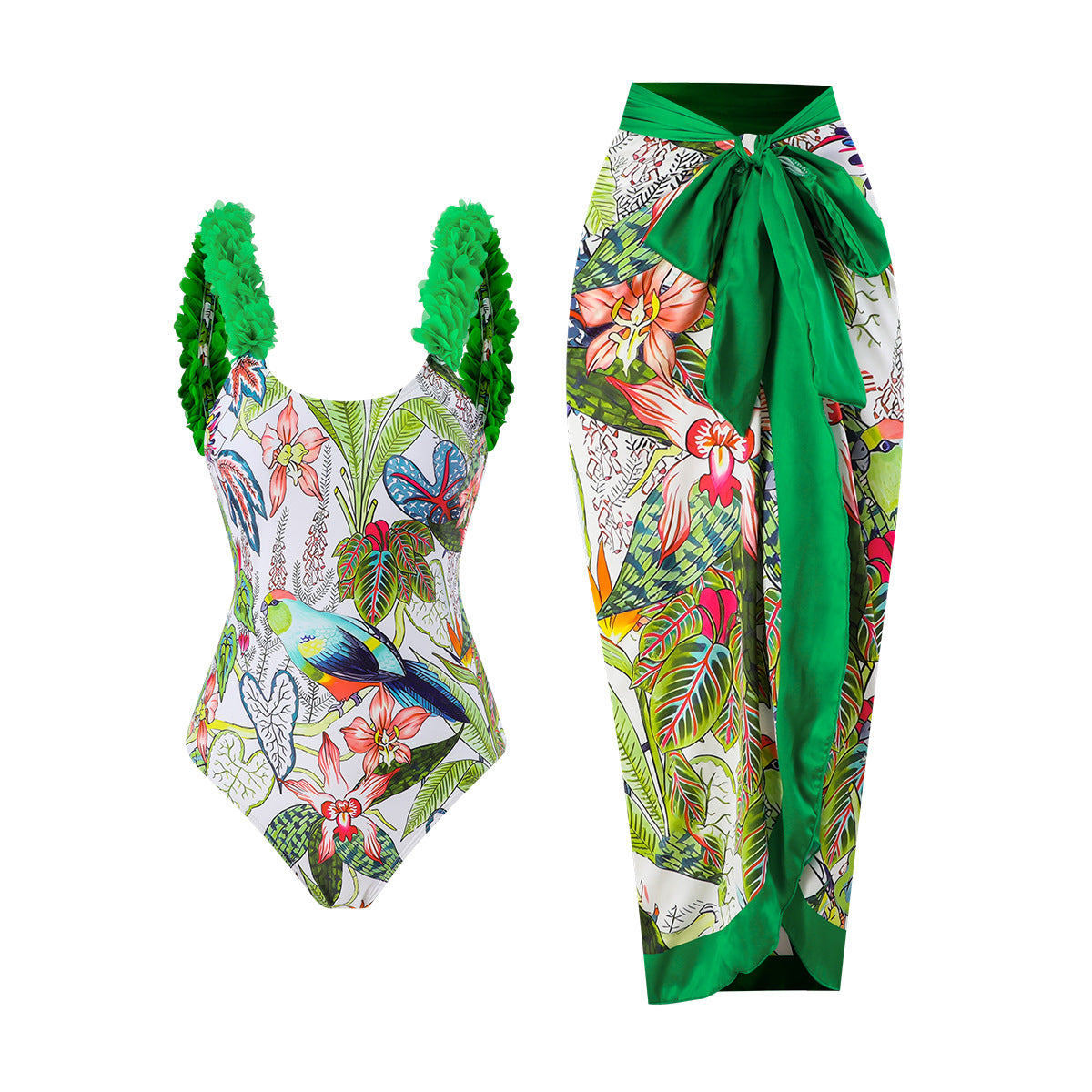 Print Skirted One-Piece Swimsuit
