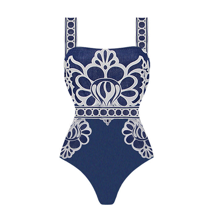 Slim Print One-Piece Swimsuit
