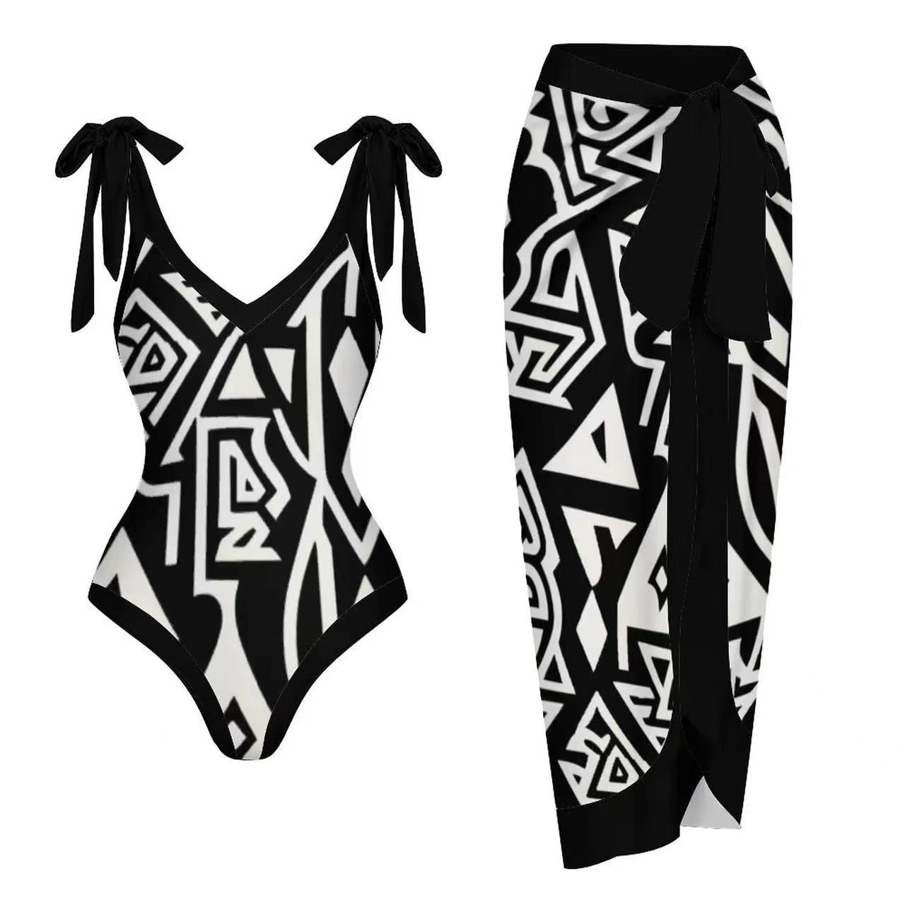 Chiffon Two-Piece One-Piece Swimsuit