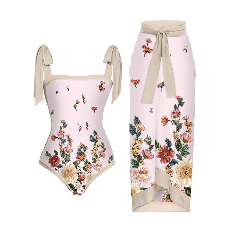 Mesh Two-Piece One-Piece Swimsuit