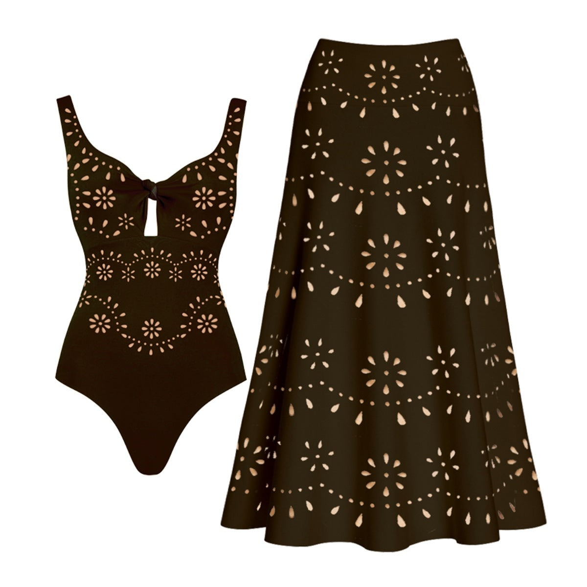 Black Metallic One-Piece Swimsuit