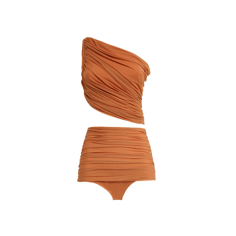 Asymmetric One-Shoulder One-Piece Swimsuit