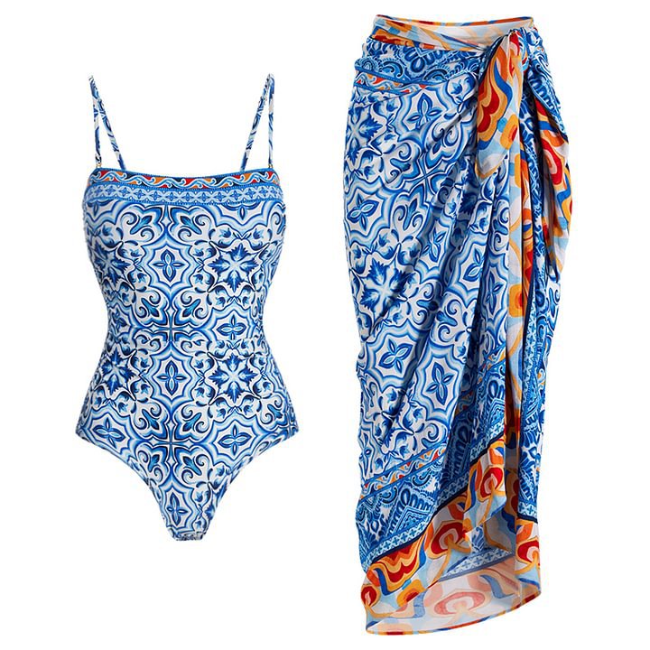 Slim Print One-Piece Swimsuit