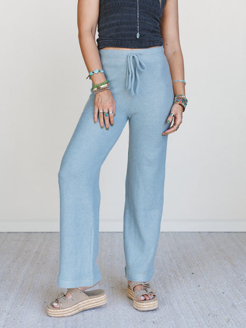 Sunday Soft Wide Leg Pants - Blue Grey