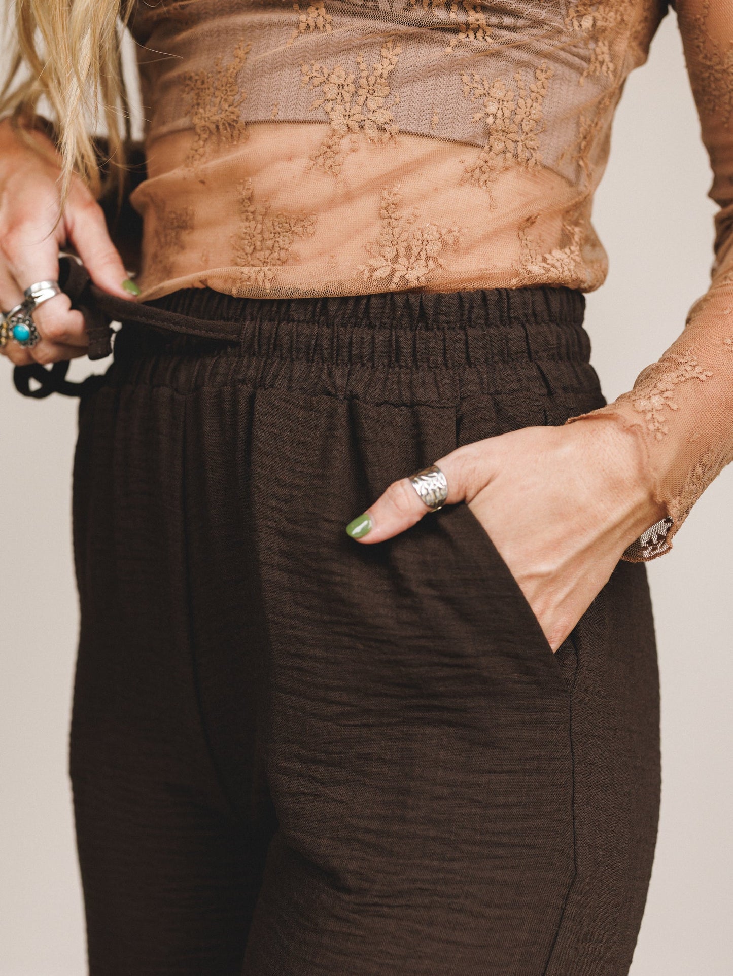 Easy Flow Wide Leg Pant - Brown