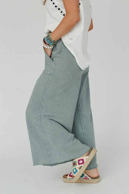 Relaxing Robin Wide Leg Pant - Faded Teal