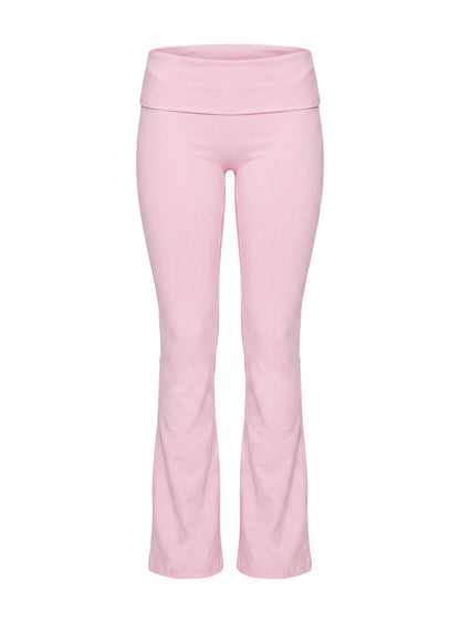 Pace Setter Active Foldover Waist Flared Leggings Pink