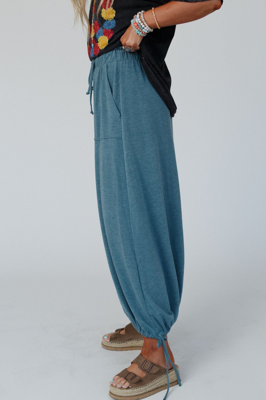 The Nest All In Drawstring Maxi Skirt - Teal