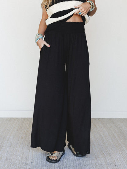 Comfort Above Wide Leg Pants - Black