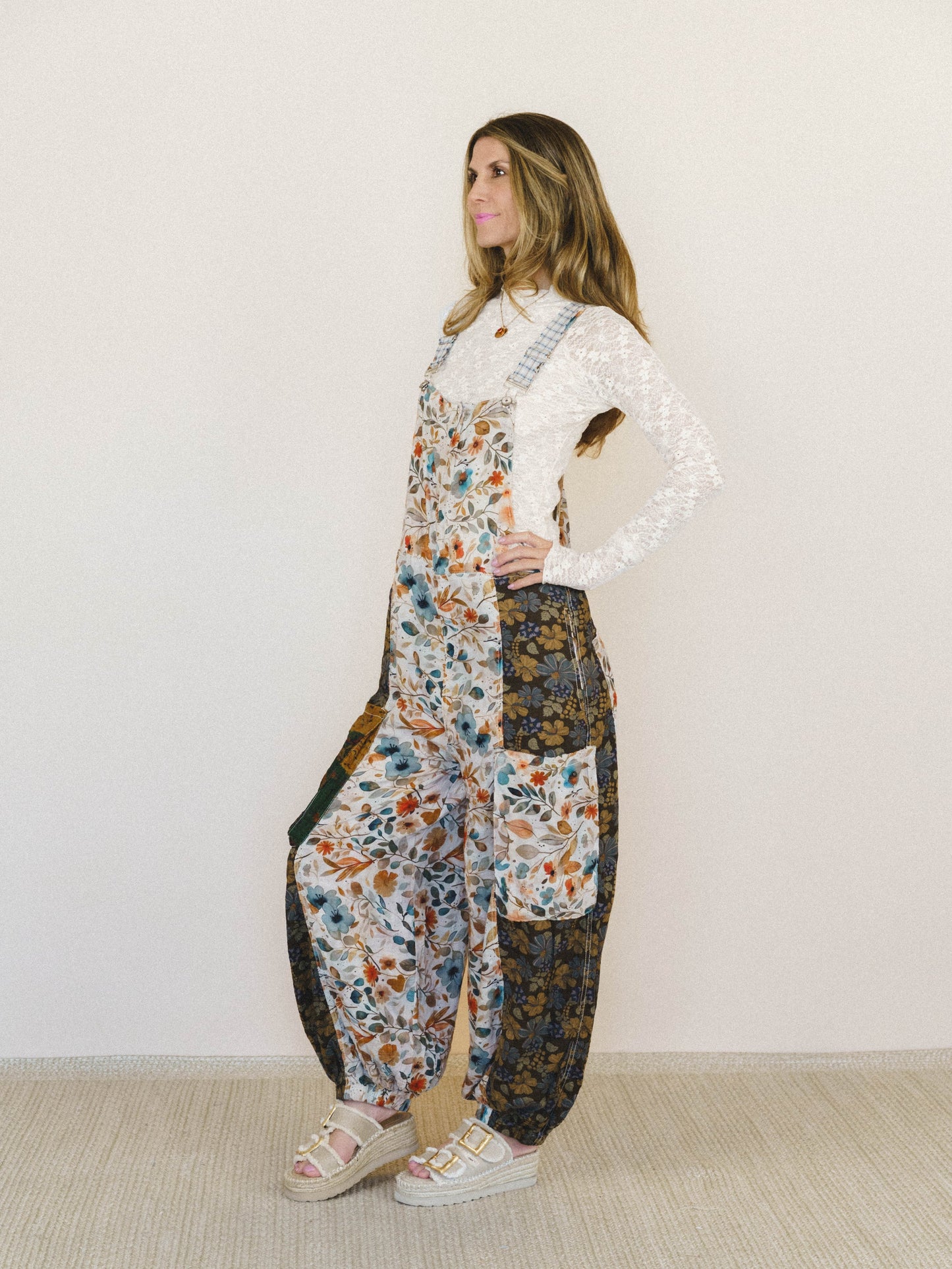 Life in Bloom Overalls - Natural Multi