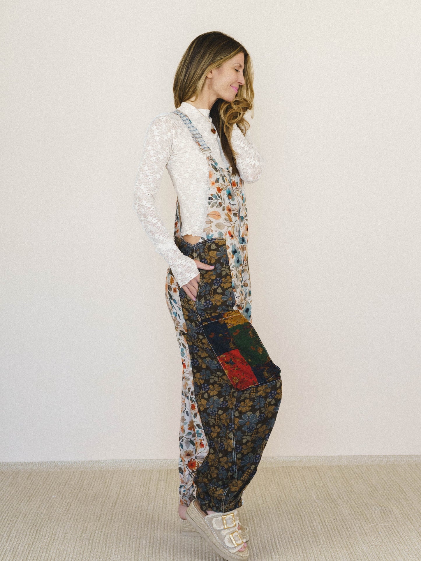 Life in Bloom Overalls - Natural Multi