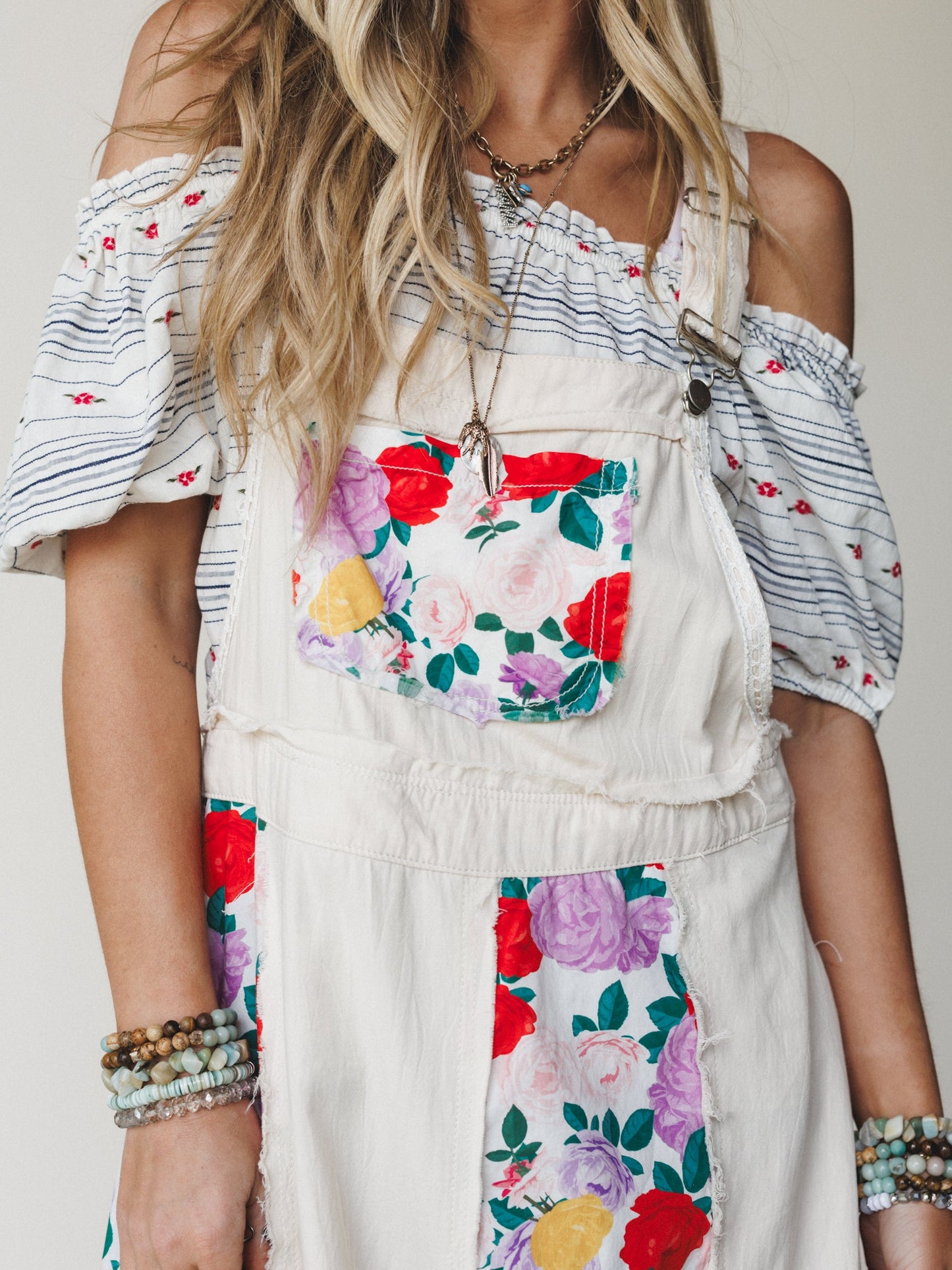 Sweetheart Charm Overalls Maxi Dress - Oatmilk
