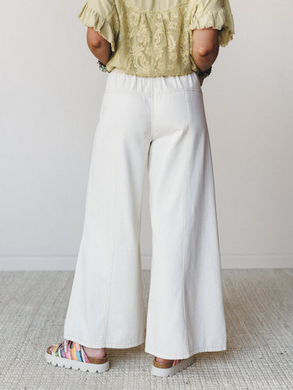 Surf's Up Wide Leg Jeans - Ecru