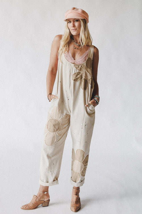 Wild Wish Patchwork Jumpsuit - Natural