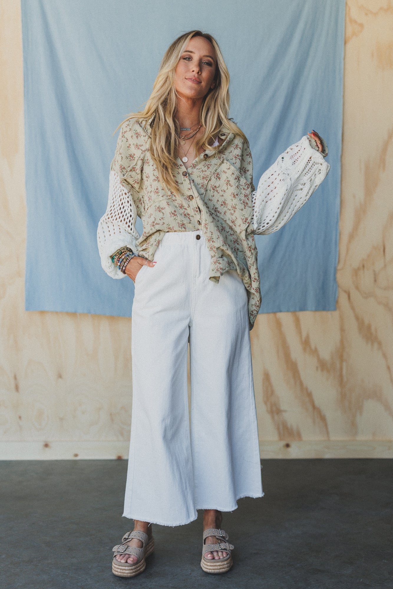 Simply You Wide Leg Jeans - White