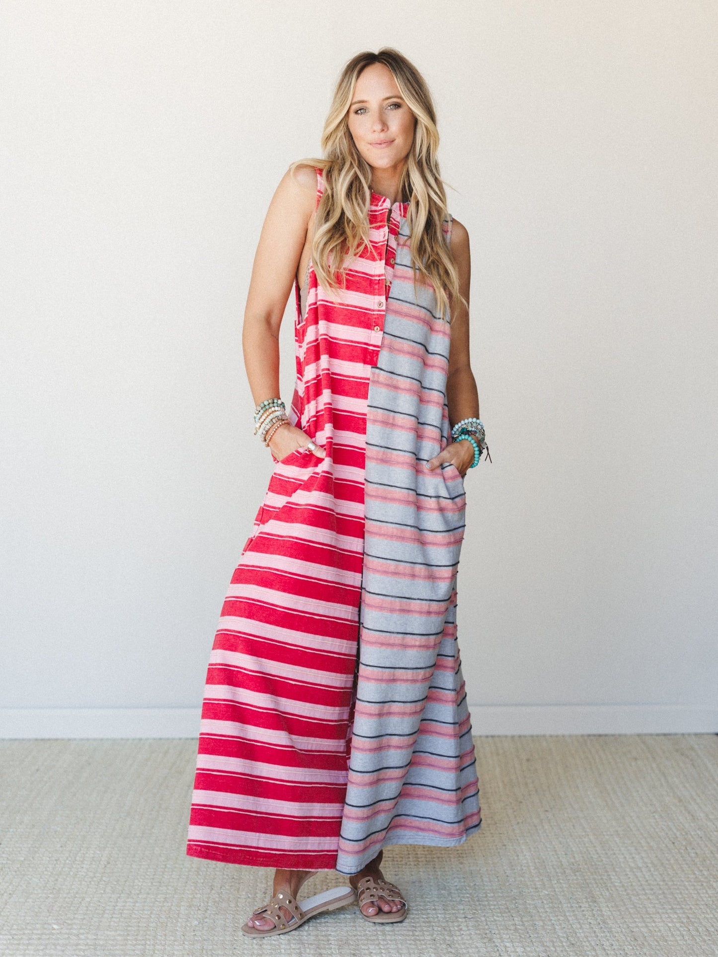 The Nest Cruise Lines Jumpsuit - Red Grey