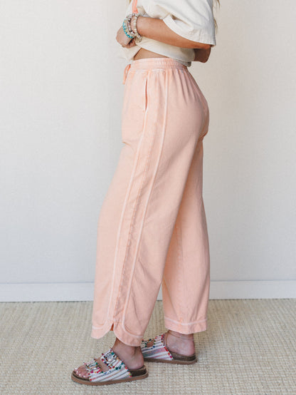 So Comfy Wide Leg Pant Cropped Length - Orange
