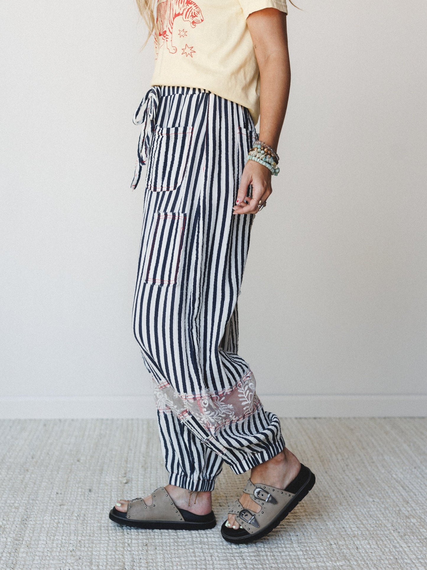 Calm Waves Pants - Navy Stripe