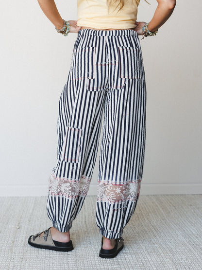 Calm Waves Pants - Navy Stripe
