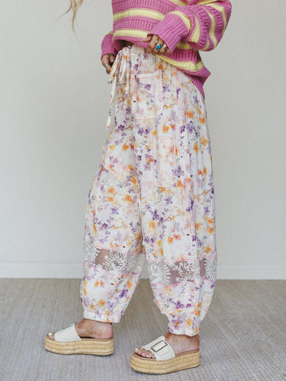 Calm Waves Pants - Pink Floral