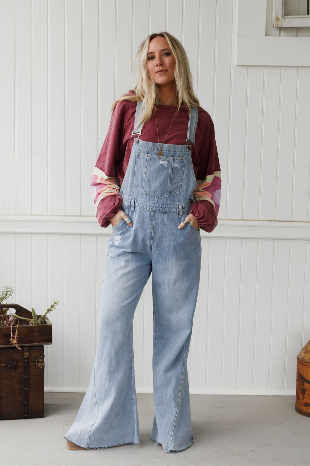 The Nest Cali Dream Denim Overalls - Light Wash