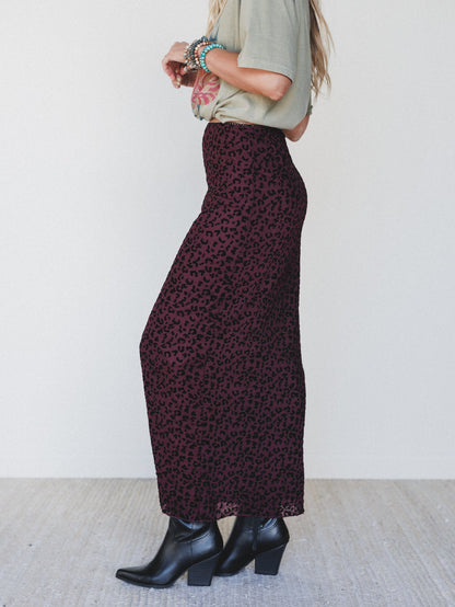 High Street Maxi Skirt - Burgundy