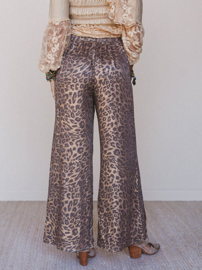 Darling Drift Animal Print Pants - Gold
