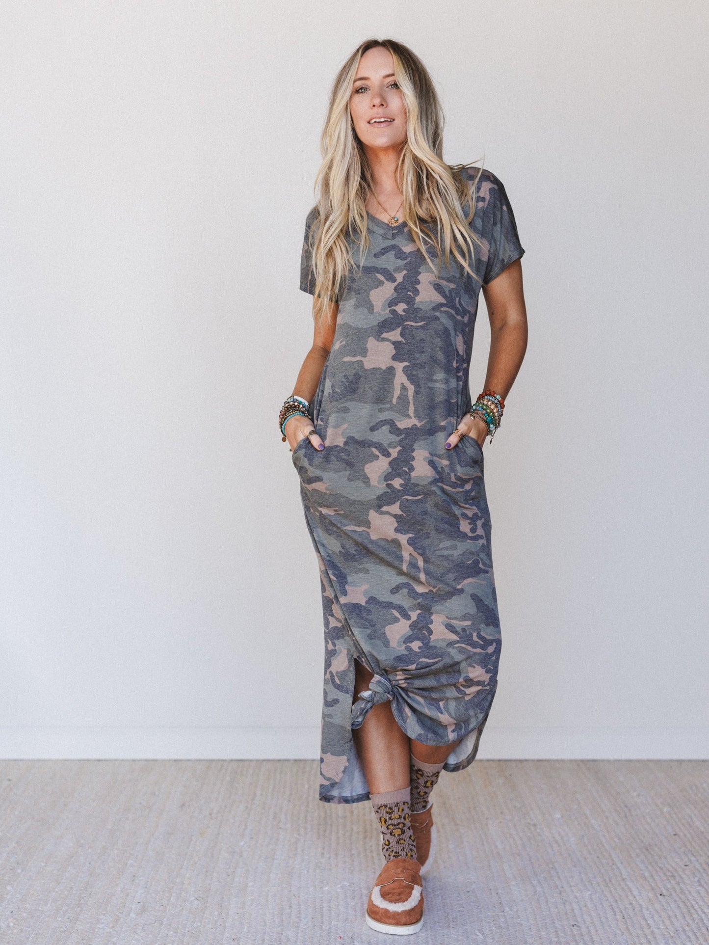 Call It Comfort Tee Dress - Camo