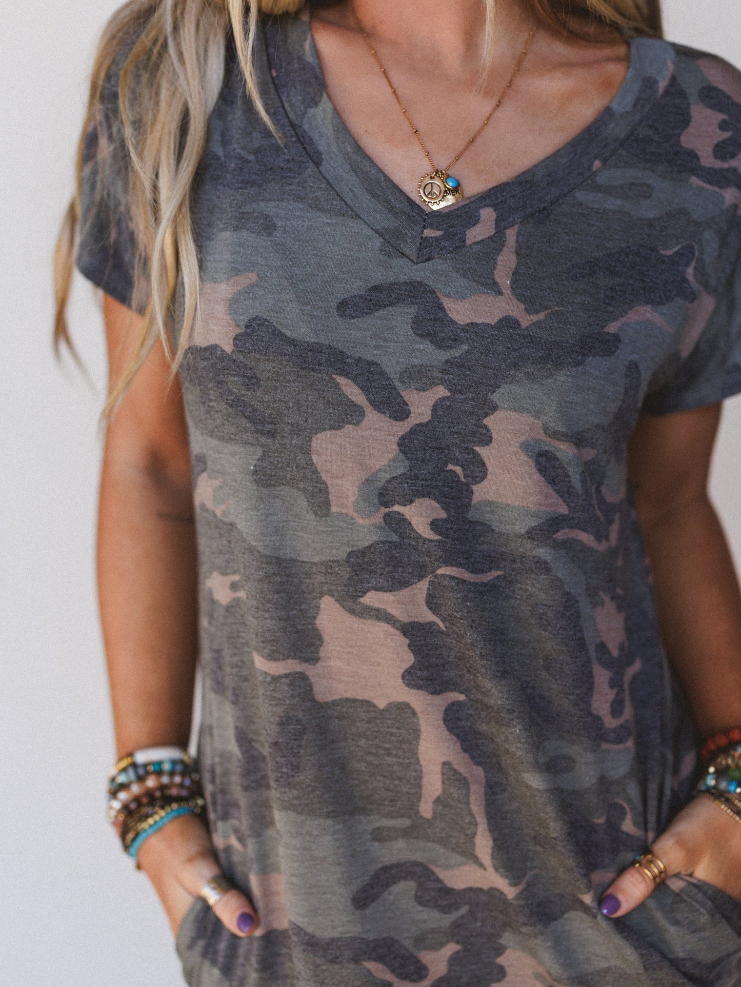 Call It Comfort Tee Dress - Camo