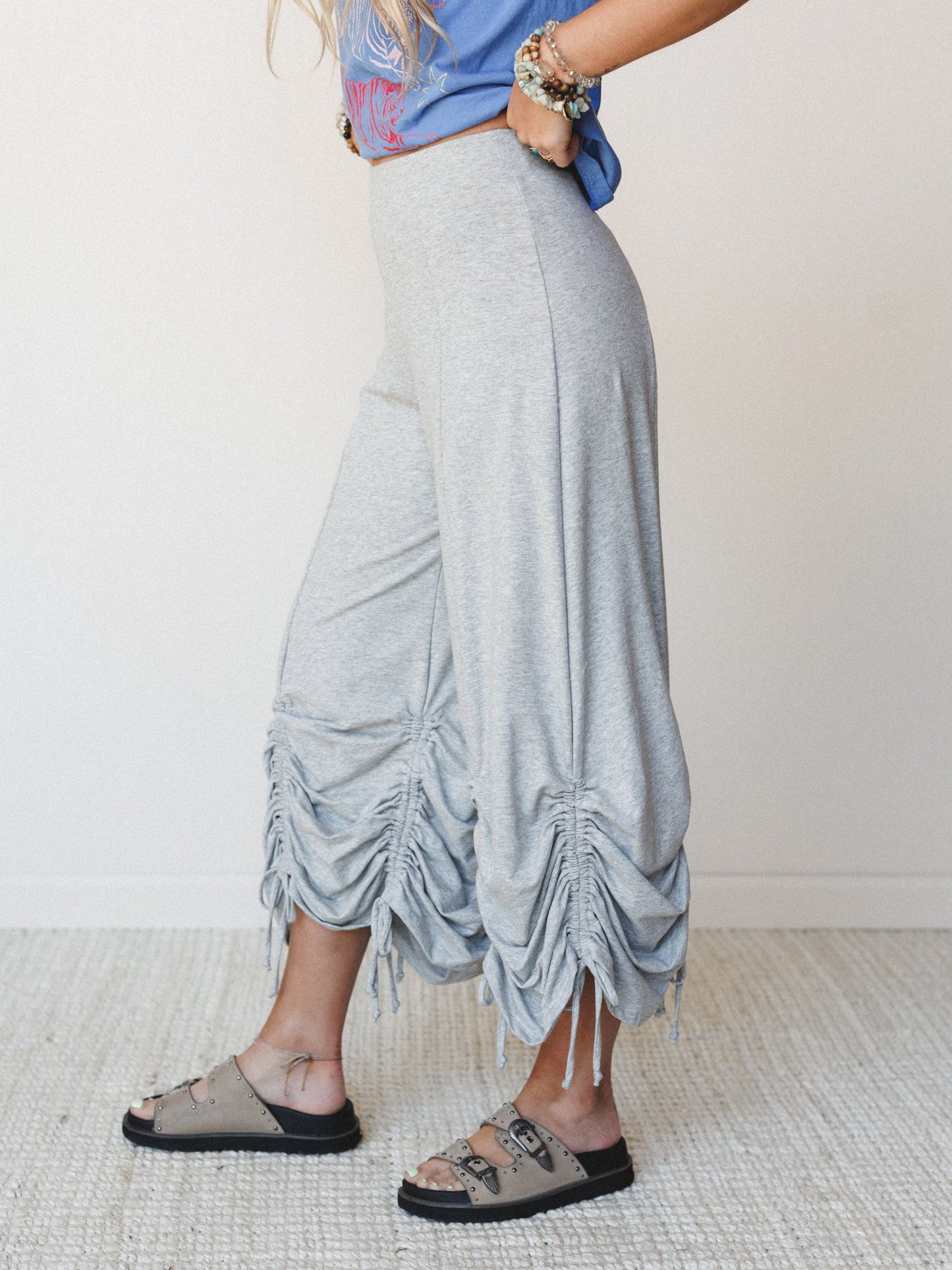 The Nest Jayde Drawstring Pants - Heather Gray