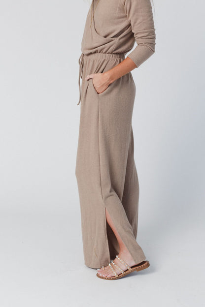 The Nest As It Was Cross Front Jumpsuit - Mocha