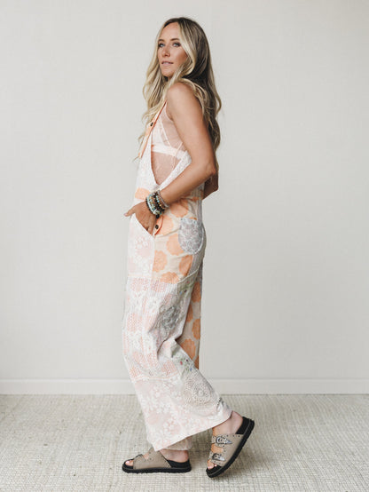 Fruit Fields And Forests Jumpsuit - Orange Striped