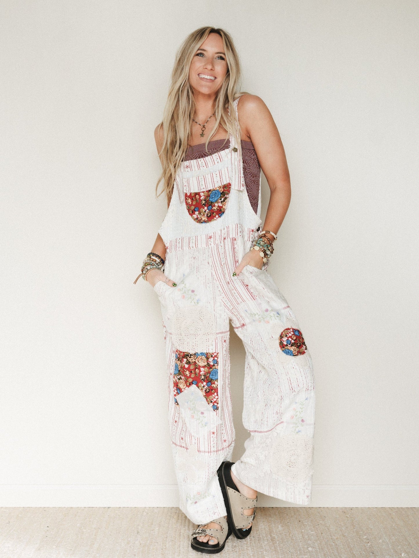 Art Notes Jumpsuit - Ruby Striped