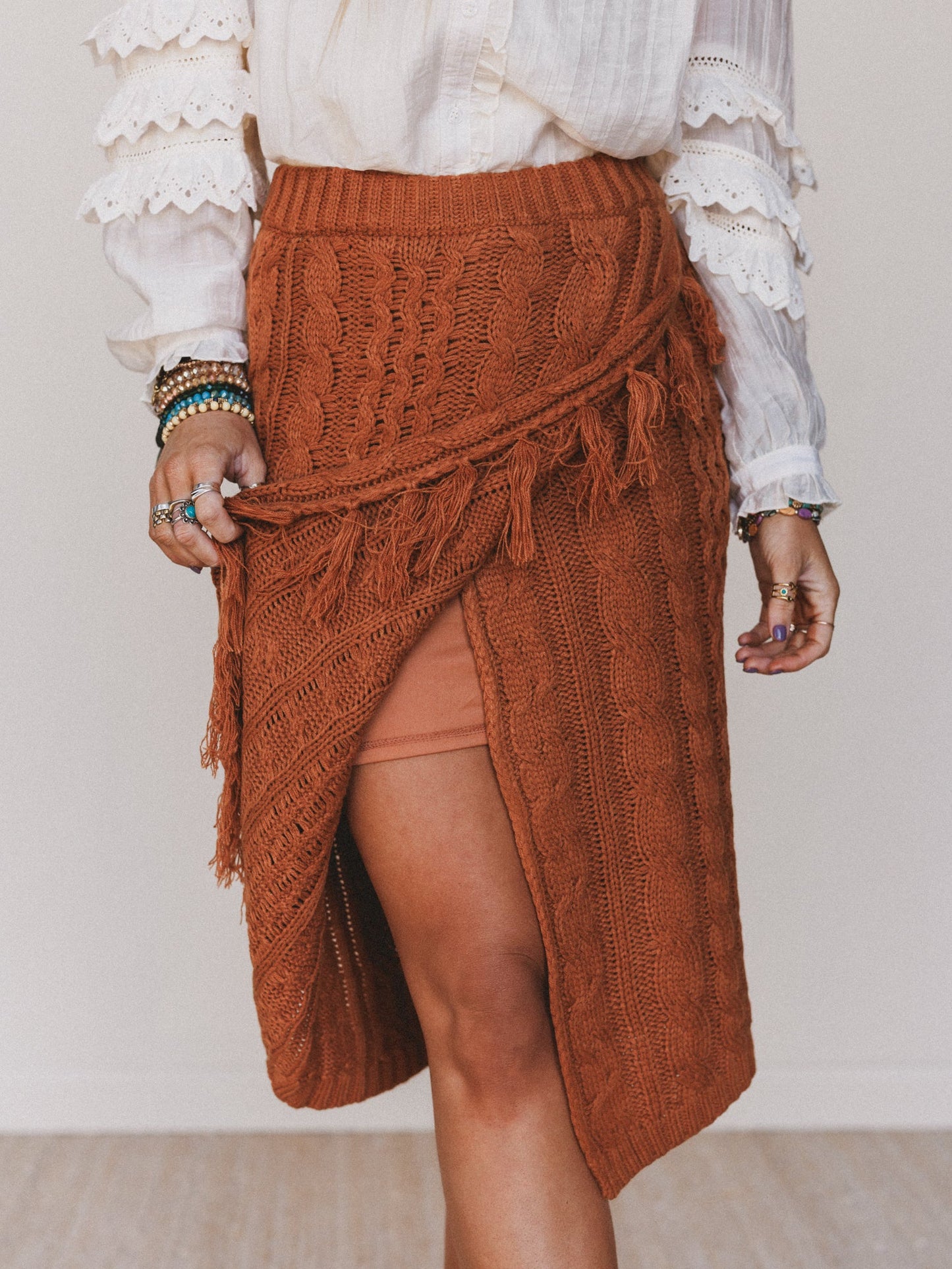 Liz Midi Skirt - Camel