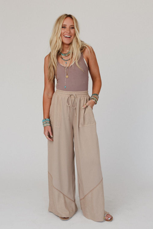 The Nest All Set Wide Leg Pants - Cuban Sand