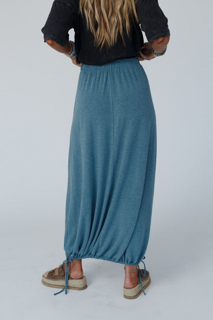 The Nest All In Drawstring Maxi Skirt - Teal